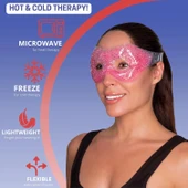 Pembe Jel Boncuklu Göz Maskesi, Soğuk & Sıcak Kullanım Rahatlatıcı Terapi Maskesi - 2