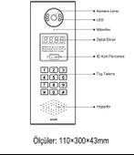 PRATİKPLUS Görüntülü Dijital Tuşlu Zil Paneli Şifre ve Temassız Kartlı Kapı Açtırma - 2