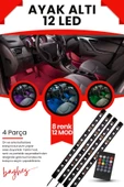 Araç Içi Ayak Altı Led Müziğe Ve Sese Duyarlı Rgb Renkli Kumandalı Led 12 Led - 1