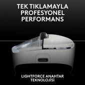 Logitech G Pro X Superlight 2 Dex Lightspeed Hero 2 32K Dpı Sensör Pc/mac için Kablosuz Oyun Mouse'u, Beyaz thumbnail 3