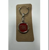 Fiat Logolu Kırmızı Metal Otomobil Anahtarlığı 1 Adet thumbnail 1