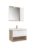 Kale Trevi Beyaz-Meşe Banyo Dolabı Takımı 80 cm - 1