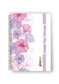 Mor Çiçekler Spiralli Günlük Planlama Defteri - 100 Sayfa - 17x24 Planlayıcı Defter thumbnail 3