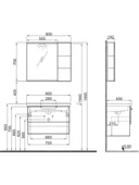 Kale Trevi Beyaz-Meşe Banyo Dolabı Takımı 80 cm - 2