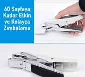 Valkyrie Profesyonel Metal Zımba Tabancası 60 Sayfa Kapasite 1000 Zımba Teli HEDİYE Ofis ve Ev Dayanıklı Beyaz thumbnail 5