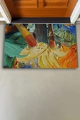 Valerine Life Renkli Yağlı Boya Tuvali Fırça Figürlü Welcome Hoş Geldiniz Kapı Önü Paspası 45x70cm thumbnail 3