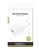 MobiLX M-01 iPhone 11–14 Pro Max Uyumlu 2.1A USB Şarj Adaptörü + Lightning Kablo - 2
