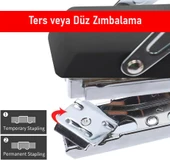 Valkyrie Profesyonel Metal Zımba Tabancası 60 Sayfa Kapasite 1000 Zımba Teli HEDİYE Ofis ve Ev Dayanıklı Siyah thumbnail 4