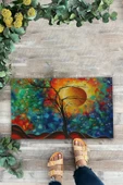 Valerine Life Masalsı Güneş Işıltılı Renklerin Dansı Welcome Hoş Geldiniz Kapı Önü Paspası 45x70cm thumbnail 3