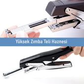 Valkyrie Profesyonel Metal Zımba Tabancası 60 Sayfa Kapasite 1000 Zımba Teli HEDİYE Ofis ve Ev Dayanıklı Siyah thumbnail 6