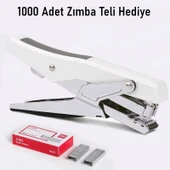 Valkyrie Profesyonel Metal Zımba Tabancası 60 Sayfa Kapasite 1000 Zımba Teli HEDİYE Ofis ve Ev Dayanıklı Beyaz thumbnail 9
