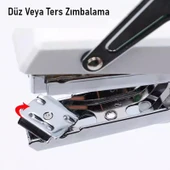 Valkyrie Profesyonel Metal Zımba Tabancası 60 Sayfa Kapasite 1000 Zımba Teli HEDİYE Ofis ve Ev Dayanıklı Beyaz thumbnail 7