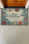 Valerine Life Tebeşir Çizimi Yılbaşı Noel Çam Ağaçlı Welcome Hoş Geldiniz Kapı Önü Paspası 45x70cm thumbnail 3