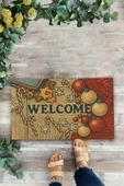 Valerine Life Yılbaşı Baston Şekerli Noel Temalı Welcome Hoş Geldiniz Kapı Önü Paspası 45x70cm thumbnail 2