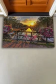 Valerine Life Sevda Köprüsü Gün Batımı Welcome Hoş Geldiniz Kapı Önü Paspası 45x70cm thumbnail 3