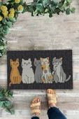 Valerine Life Kedi Konseyi Pati Kardeşliği Siyah Renk Welcome Hoş Geldiniz Kapı Önü Paspası 45x70cm thumbnail 2