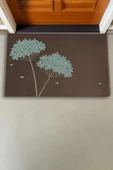 Valerine Life Kişniş Çiçeği Motifli Kahverengi Welcome Hoş Geldiniz Kapı Önü Paspası 45x70cm thumbnail 3