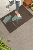 Valerine Life Kişniş Çiçeği Motifli Kahverengi Welcome Hoş Geldiniz Kapı Önü Paspası 45x70cm thumbnail 1