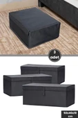 Baza Kutu Hurç, Yatak Kanepe Baza Altı Düzenleyici Su Geçirmez Mukavva Destekli 3 Adet ANTRASİT thumbnail 1