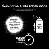 Polisan Akrilik Sprey Boya 400 ml Ö.A Emaye Beyaz thumbnail 2