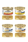 Gourmet Gold Karışık Kıyılmış Konserve Yetişkin Kedi Yaş Maması 24 X 85 G - 1