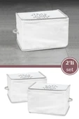 2’li İpli Kazak Hurcu Set, Yatak Baza Kanepe Altı Kıyafet Çamaşır Eşarp Düzenleyici (30x20cm) 2 Adet - 1