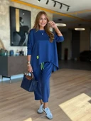 Kadın Iki Iplik Viskon Pamuk Kumaş Arma Detaylı Ikili Takım thumbnail 9