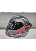 MTS Kask Mts Pro 801 Twılgh Güneş Gözlüklü Mat Gri/kırmızı - 1