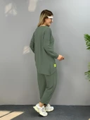 Kadın Iki Iplik Viskon Pamuk Kumaş Arma Detaylı Ikili Takım thumbnail 4