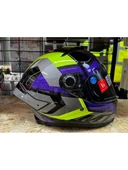 Mt Helmets Kask mt Thunder 4 Sv Valıant B2 Parlak Gri Mor Sarı - 1