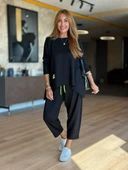 Kadın Iki Iplik Viskon Pamuk Kumaş Arma Detaylı Ikili Takım thumbnail 9