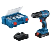 Bosch GSB 185-Li Akülü Vidalama Matkap Tek Akülü 82 Parça Uç Setli - 1