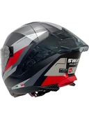 Sway Kask Sway Sw 865 Tıtan Black White Red Güneş Gözlüklü thumbnail 2