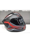 MTS Kask Mts Pro 801 Twılgh Güneş Gözlüklü Mat Gri/kırmızı - 2