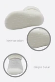 Bistyle 2'Li Havlu Soket Kaymaz Çorap 10504 Gri Ekru - 5