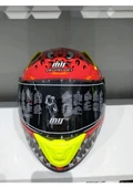 MTS Kask Mts Pro 801 Demon Güneş Gözlüklü Kırmız/sarı - 1