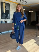 Kadın Iki Iplik Viskon Pamuk Kumaş Arma Detaylı Ikili Takım thumbnail 10