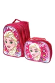 Kız Çocuk Full Pembe Tek Elsa Figürlü ilkokul Anaokulu Beslenme Ve Okul Çantası Seti - 2