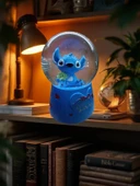 Püskürtmeli -10cm-8cm -mavi renk Kar küre thumbnail 1