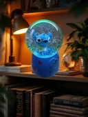 Püskürtmeli -10cm-8cm -mavi renk Kar küre thumbnail 3