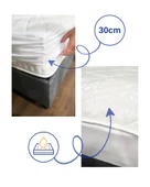 Tek Kişilik 100x200 Su Geçirmez Fitted Lastikli Yatak Koruyucu Alez – Kapitone Silikon Elyaf - 3