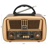 Nostaljik Ahşap Radyo Bluetootlu Usb Sd Mp3 Ns-8068BT - 1