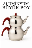 Alüminyum Küre Çaydanlık Büyük Boy Kahverengi Kulp - 1