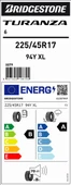 225/45R17 94Y XL TURANZA 6 BRIDGESTONE - 1