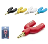 HADRON HN4612K AUX3.5 (M) TO 2AUX3.5 (2F) ADAPTÖR MİKROFON & KULAKLIK KUTULU ÇOK RENKLİ - 1