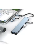 8in2 Alüminyum 4xUSB 1xType-C 3.5mm Jak TF/SD USB HUB Çoklayıcı Telefon Macbook Çevirici - 2