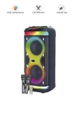 BTS-1993 Siyah RGB Ledli Mikrofonlu Kumandalı Bluetooth Hoparlör Parti Speaker - 1