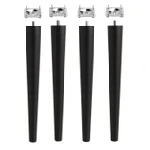 4 Adet Ahşap Ayak 35 Cm Siyah M8 Civatalı Bağlantı Aparatlı Mobilya Tabure Sehpa Masa Destek Ayağı thumbnail 6