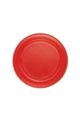 Tabak Bardak Çatal Set Set 25 Li Yuvarlak 22 Cm ( Kırmızı ) - 2