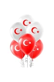 Pastel Balon Baskılı 5li -Ay Yıldız Baskılı- - 1